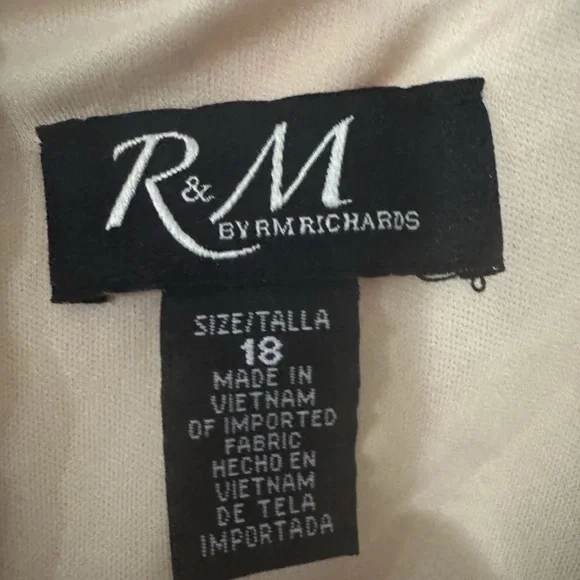 R&M Richards Cream and Orange Midi Dress - Picture 4 of 4